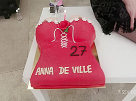 Anna De Ville B-day Party over 3 hours almost non-stop wet