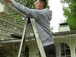 Horny Ts Uses Her Tradesmans Entrance