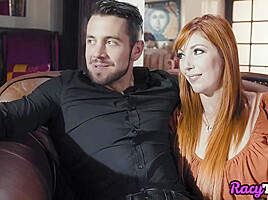 Racy TS gets fucked in 3some with redhead busty MILFY