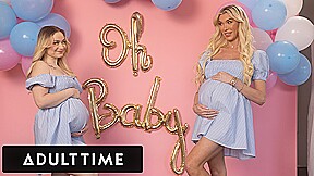 ADULT TIME – Horny Pregnant Besties Rylee Blake T-Girl Aubrey Kate Threesome WIth Cheating Hubby