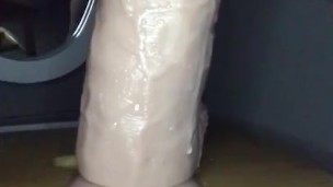 Stretching my pussy with a dildo in my ass