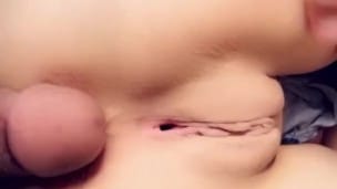 Friends sisters little ass filled with my cum on snap