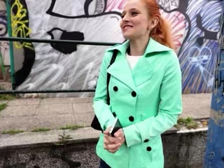 GERMAN SCOUT – Skinny Redhead Small Tits Girl Squirt