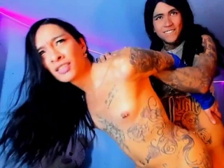 shemale deepthroats tranny dick then gets fucked