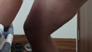 A straight man shoots in the stomach with a big dick, but is met with return fire.